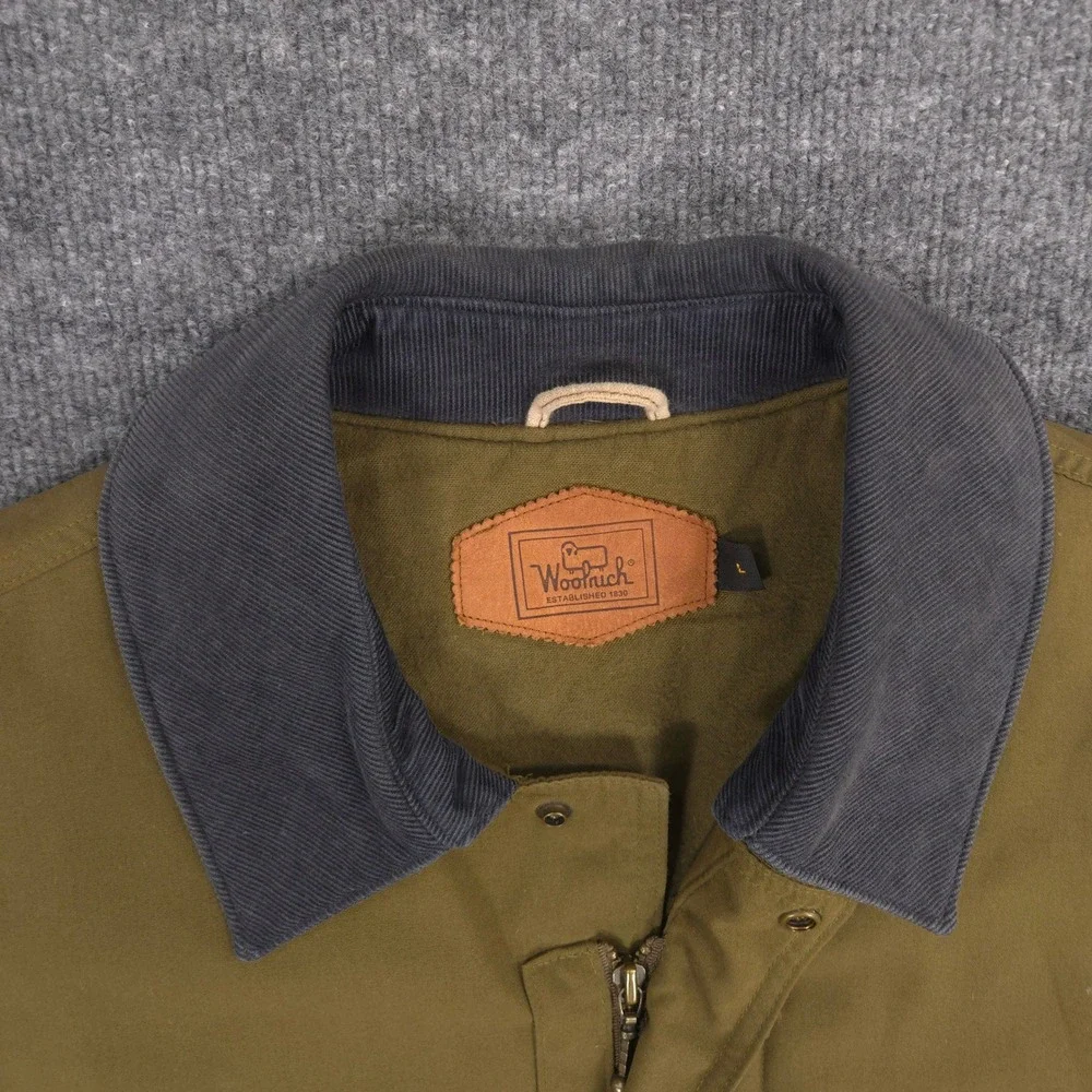 Vintage Woolrich Jacket Mens Large Green Field Chore Barn Coat Lined Made In USA